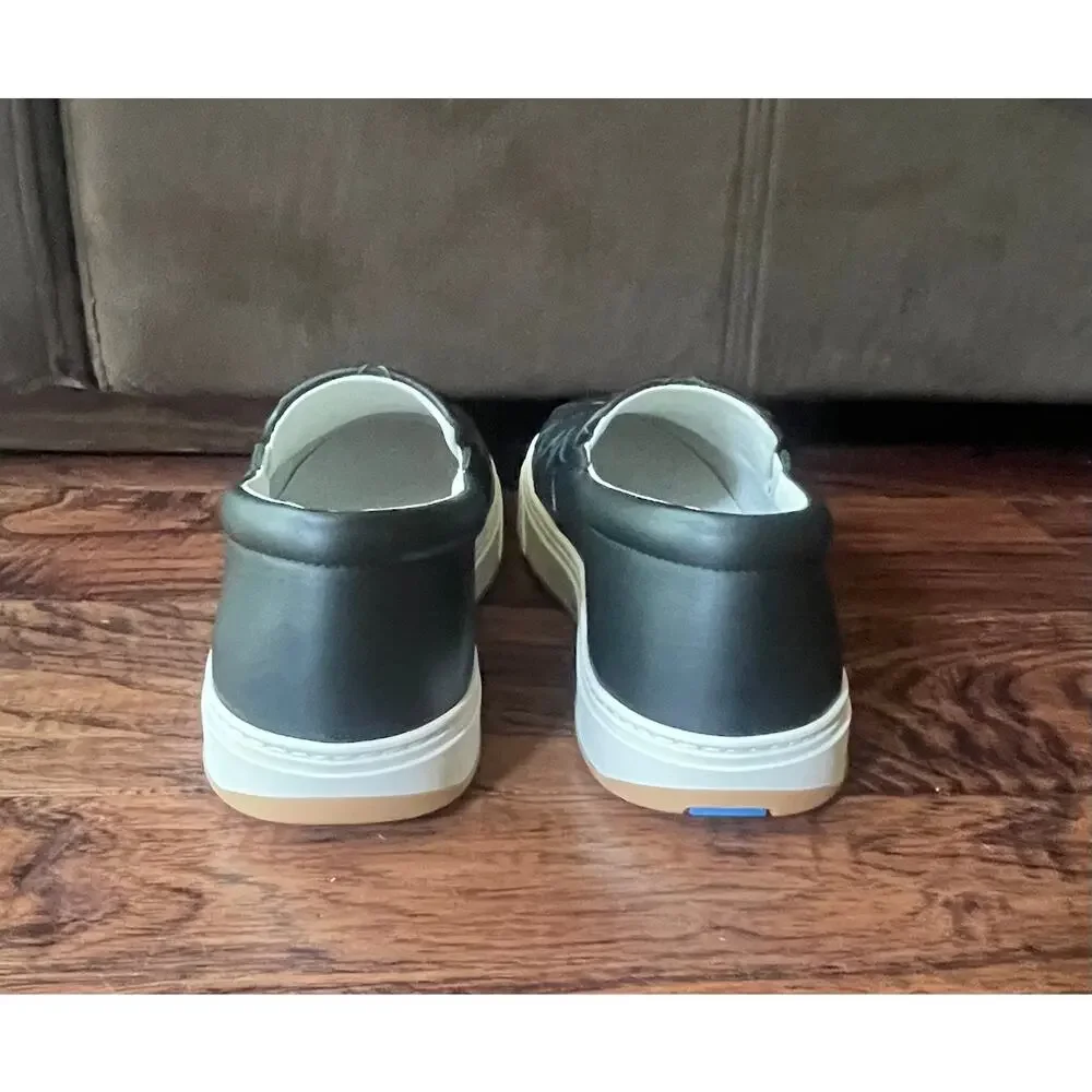 $1095 NIB Bottega Veneta Intrecciato Leather Slip-On Sneakers Black White 9(42)